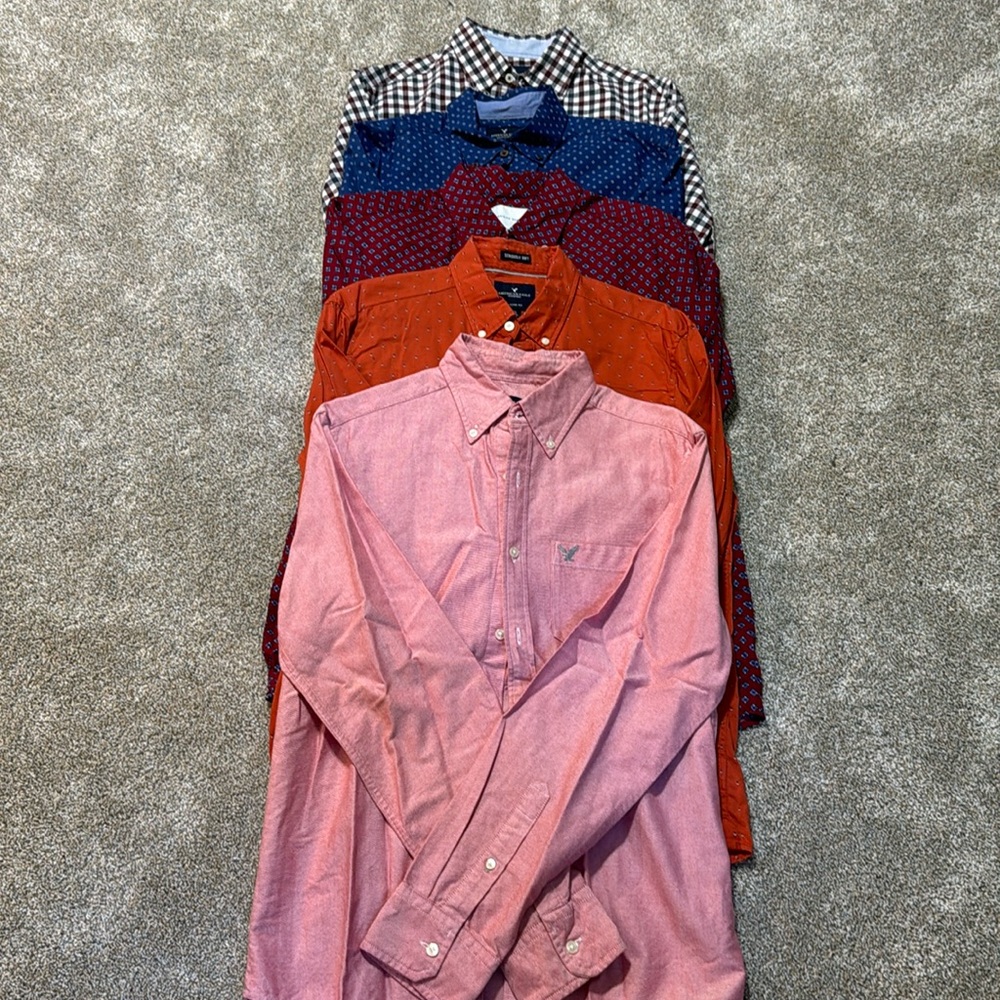 American Eagle Button Down Long Sleeve Shirts